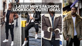 15 Ways To Wear A Shearling JACKET  Different Ways to Style Shearling Coat  Mens Fashion Lookbook [upl. by Llewsor]