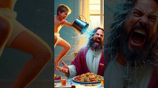 Disrespectful Child Pours Water on Jesus 😭 biblestudies jesuschrist biblequizonjesus biblequiz [upl. by Levi460]