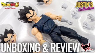 Vegeta Dragon Ball Super Super Hero SHFiguarts Unboxing amp Review [upl. by Geoffry]