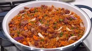 How To Make The Authentic Ghana Corned Beef Jollof Rice  This Jollof Rice Recipe Is A Game Changer [upl. by Junko]