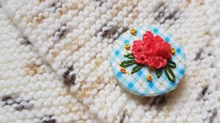 cast on stitch to make embroidered brooch [upl. by Adiaz]