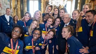 Mattarella incontra la Nazionale italiana di pallavolo femminile [upl. by Esilahc]