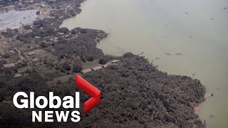 Tonga volcano New images reveal true extent of the damage from eruption [upl. by Attegroeg857]