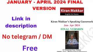 Makkar Final version speaking pdf January to April 2024  makkar speaking pdf January to April 2024 [upl. by Artina]