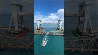 Indias first Vertical lift sea bridge seabridge verticalliftnewpambanbridge [upl. by Kcirdahs]