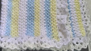 Cobija para bebé tejida a Crochet para principiantes Muy bonita [upl. by Ttessil]