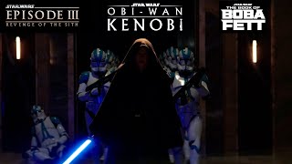 Order 66 at Jedi Temple Extended Cut with ROTS  Obi Wan Kenobi  Book of Boba Fett [upl. by Eugor]