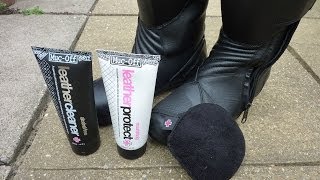 How to clean leather motorcycle boots MB [upl. by Malkin]