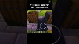 UNLIMITED COBBLESTONE GENERATOR WITH COLLECTION CHEST  TIPS AND TRICKS  MCPE  shorts minecraft [upl. by Odel862]