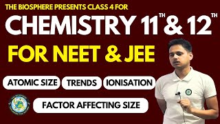 CHEMISTRY CLASS 4 CLASS 11 AND 12  ATOMIC RADIUS AND IONISATION ENTHALPY  TRENDS AND QUESTIONS [upl. by Placia]