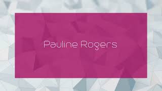 Pauline Rogers  appearance [upl. by Lefty62]