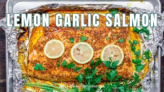 Lemon Garlic Salmon with Mediterranean Flavors Recipe  The Mediterranean Dish [upl. by Levine]