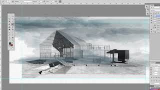 Architecture sketch watercolor effects photoshop [upl. by Greenebaum]