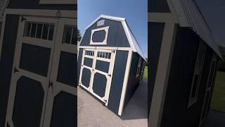 Amazing Lofted Barn Portable building 10x20 Blue Shed Shak smallbusiness tour reels [upl. by Niltiac]