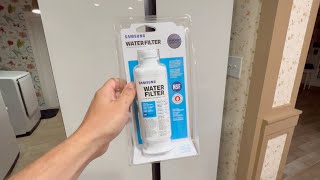 How to install Samsung water filter on Bespoke Samsung French Door Refrigerator [upl. by Jeno352]