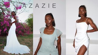 Affordable Wedding and Bridesmaids Dress TryOn Haul with AZAZIE 👰🏾‍♀️ [upl. by Chiarra684]