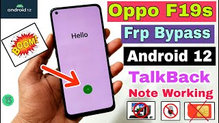 Oppo F19s FRP Bypass Android 12 Update  Oppo CPH2223 Google Account Bypass Without Pc  100 Ok [upl. by Aribold]