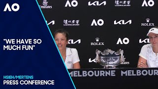 HsiehMertens Press Conference  Australian Open 2024 Final [upl. by Attebasile]