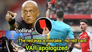 BREAKING 🚨 pierluigi collina says Declan rice REDCARD was a mistake🔥 VAR apologized😱 [upl. by Ardnuasac]