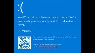 Fixed Memory Management BSOD Error on Windows 10 [upl. by Catlaina]