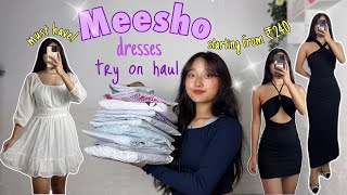 MEESHO dresses try on haul starting from ₹240 [upl. by Bartolome541]