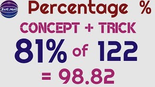 Percentage Trick  Calculate percentage in Mind  percentages made easy  zero math  in english [upl. by Anawed]