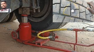 Truck 10 00 R 20 tyre puncture repair  Tube vulcanizing  Tyre patch repair [upl. by Abramo]