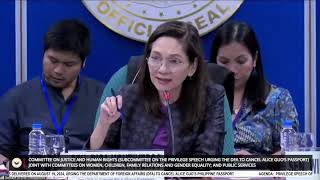 Senate Hearing Sen Hontiveros Calls for DFA Action on Alice Guo’s Passport Cancellation [upl. by Raveaux]