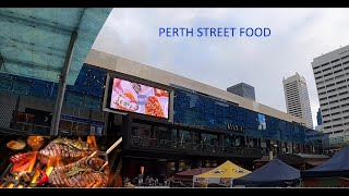 STREET FOOD TWILIGHT HAWKERS MARKET PERTH WESTERN AUSTRALIA 街头食品 Comida de la calle Straßenessen [upl. by Atterehs]