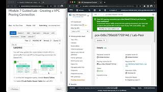 AWS Academy Module 7 Guided Lab  Creating a VPC Peering Connection [upl. by Jala]