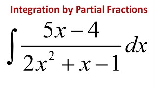 Integration by Partial Fractions Integral of 5x  42x2  x  1 dx [upl. by Kilgore147]