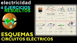 ESQUEMA CIRCUITO ELÉCTRICO  4 electricidad ejercicios resueltos tecnologia  fisica  PCCL [upl. by Karena]