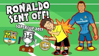 🔴RONALDO RED CARD🔴 CR7 shoves the ref Barcelona 13 Real Madrid PARODY Supercup 2017 [upl. by Anitnatsnoc]