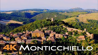 MONTICCHIELLO 🇮🇹 Pienza Drone Aerial 4K  Siena Tuscany Italy [upl. by Rush]