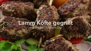 Lamm Köfte gegrillt mit KräuterJoghurtDip Rezept [upl. by Quintie]