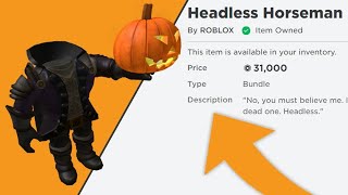 Roblox BUYING HEADLESS HORSEMAN🎃 [upl. by Tigirb]