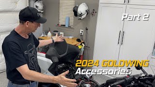 Adding Accessories To My 2024 Honda Goldwing Tour DCT  Part Two  Cruisemans Garage [upl. by Epoh920]