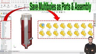 Save multibodies solidworks as parts and assembly [upl. by Lorilyn]