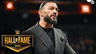 Roman Reigns acknowledges Paul Heyman in induction speech WWE Hall of Fame 2024 highlights [upl. by Legir199]