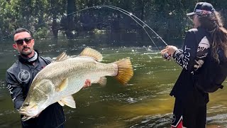 INSANE FLOODWATER BARRAMUNDI FISHING [upl. by Larine]