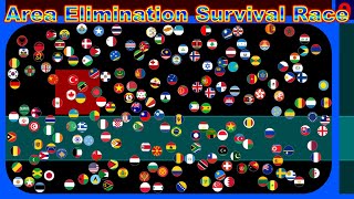 Area Elimination Survival Race 200 countries marble race in Algodoo  Marble Factory [upl. by Shulman746]