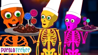 Fiesta de Halloween  Esqueletos comiendo dulces🍭💀 Canciones de halloween  Pueblo Teehee [upl. by Bertilla477]