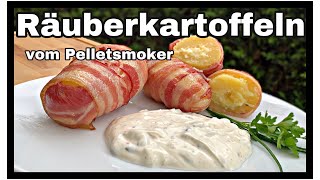 Räuberkartoffeln vom Pelletsmoker mit leckerer Creme zum Dippen [upl. by Zedecrem540]