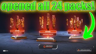 I GOT THE HEIRLOOM SHARDS 4 Year Anniversary Collection Event 24 PACK OPENING Apex Legends [upl. by Cini188]