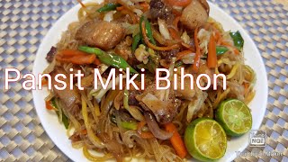 Pancit Miki bihon Panlasang pinoy  How to cook pancit canton with bihon mix Special [upl. by Erlina]