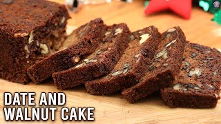 Dates Walnut Cake  How To Make Eggless Cake  Easy Cake Recipe  Christmas Special  Varun [upl. by Hylan303]