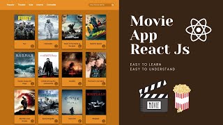 Movie App using React Js TMDB Api  Hooks in react useStateuseEffect for beginners [upl. by Alet]