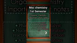 Important short notes  msc chemistry 1st sem  organic chemistry mscnotes shorts [upl. by Kirit]