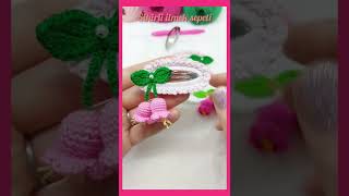 🔥💥 Lale toka yapımı Örgü Lale Toka Yapımı 🌷 Örgü Çıt Çıt Toka 🌷Crochet Tulip ytshorts [upl. by Cod]