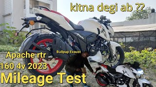 2023 New TVS Apache RTR 160 4v Mileage Test  Bullpup Exaust  Wanderer Ashu [upl. by Princess]